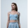 Къс ленен топ - Светлосин UVIA