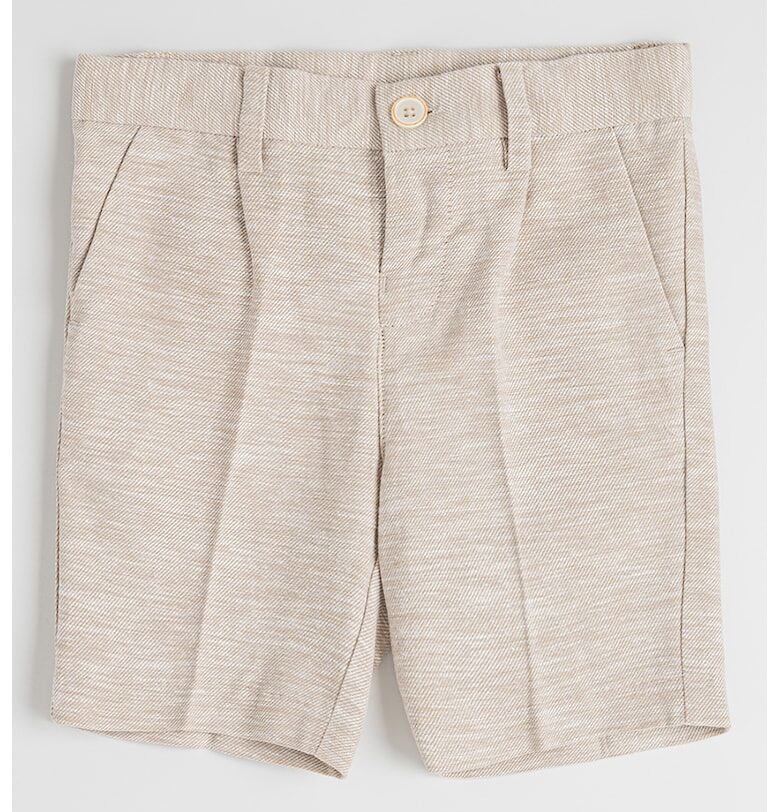 Къс панталон от лен и памук - Сиво-бежов Mayoral