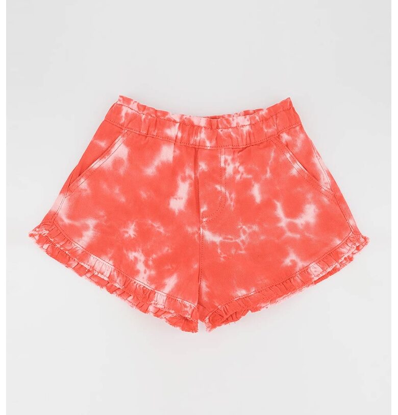 Къс панталон със скосени джобове - Бял/Корал United Colors of Benetton