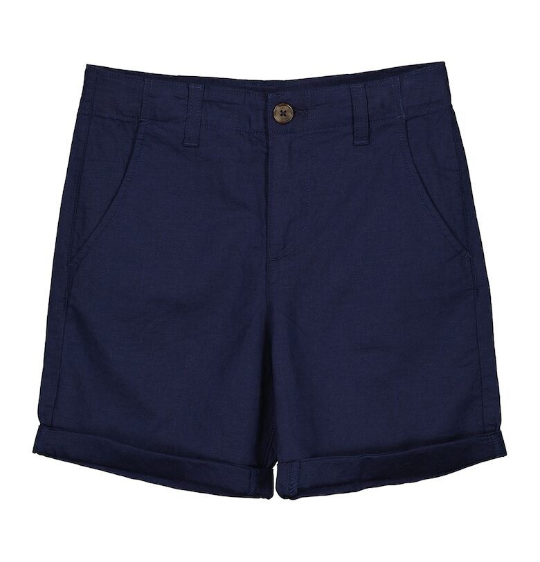 Къс панталон чино с лен - Тъмносин United Colors of Benetton