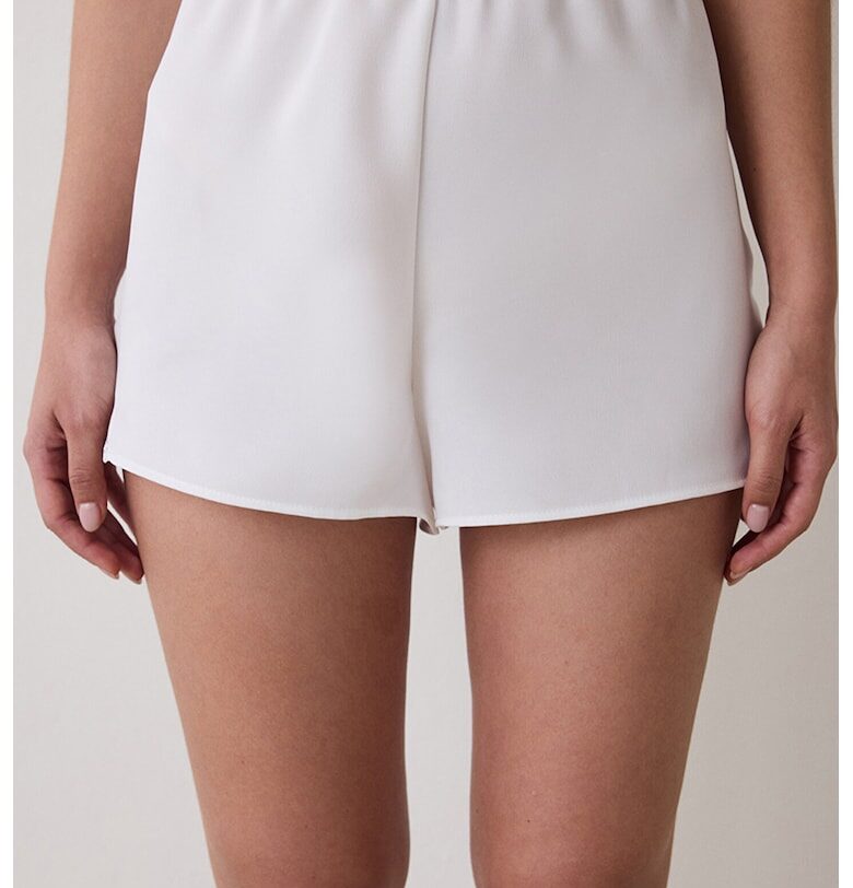 Къса долна пижама с еластична талия - Бял Penti
