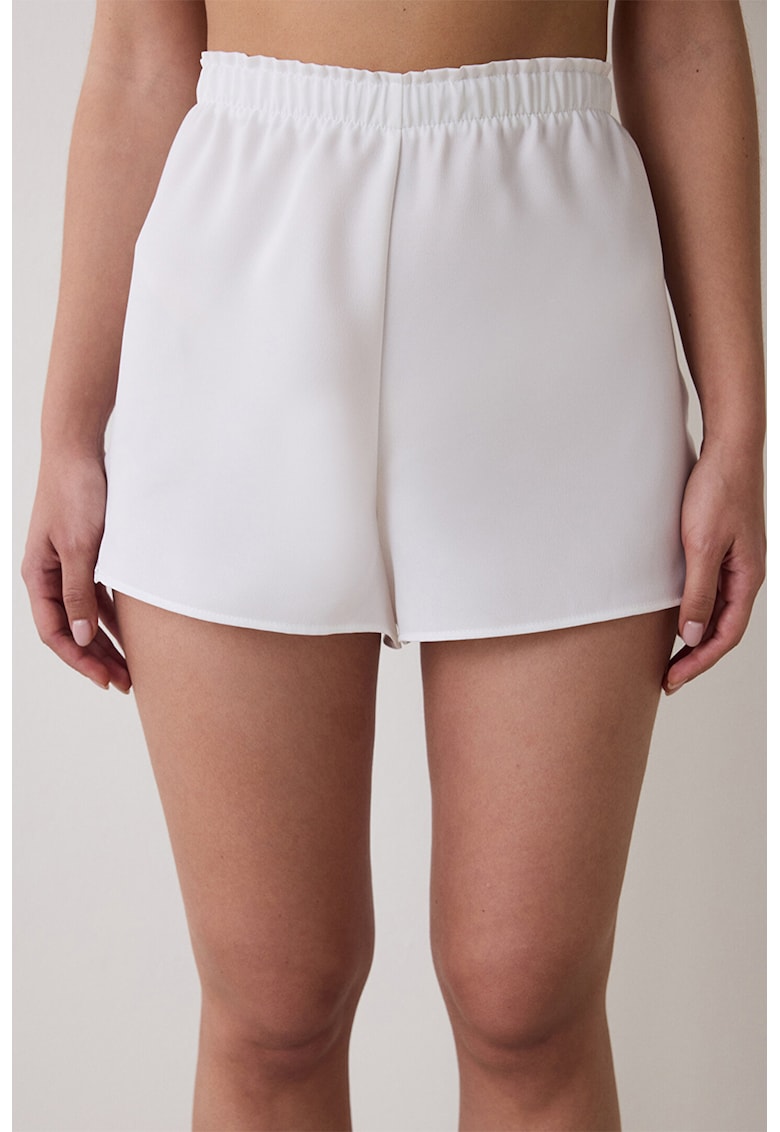 Къса долна пижама с еластична талия - Бял Penti