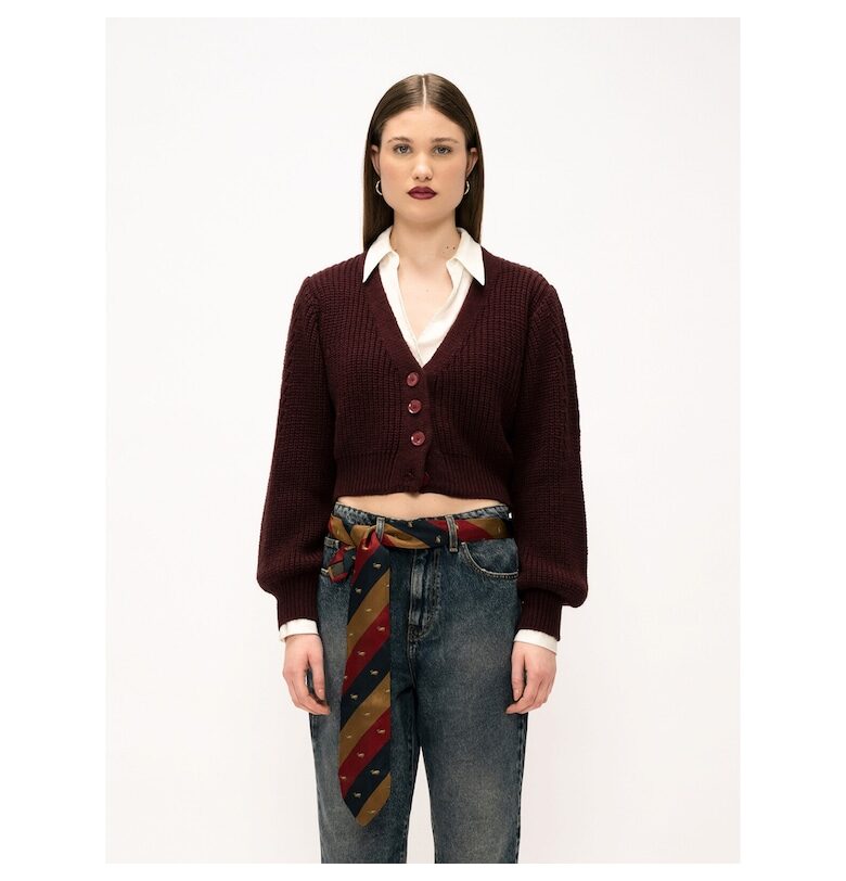 Къса жилетка с копчета - Бордо Marc Ellis