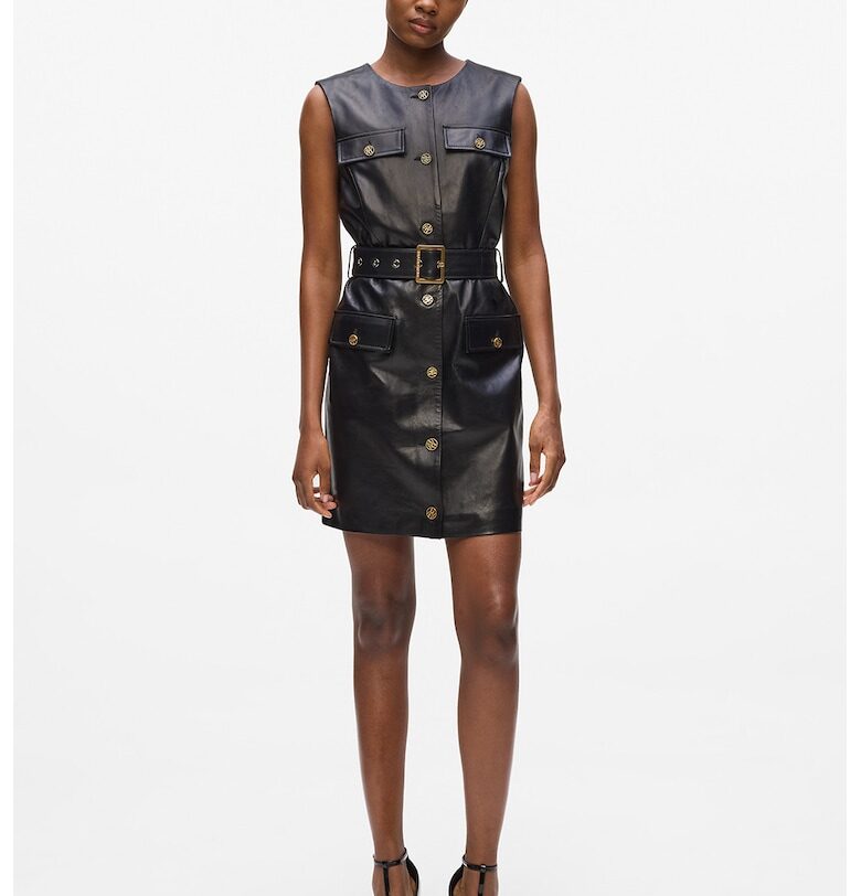 Къса кожена рокля без ръкави Karl Lagerfeld