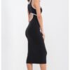 Къса прилепнала рокля с овално деколте и отвор на гърба CALVIN KLEIN JEANS