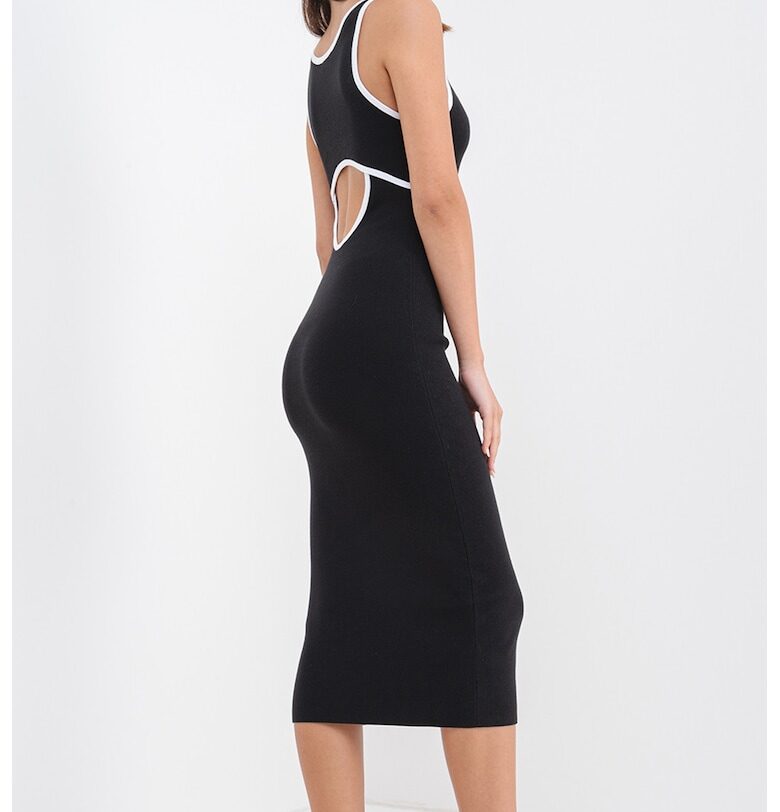 Къса прилепнала рокля с овално деколте и отвор на гърба CALVIN KLEIN JEANS