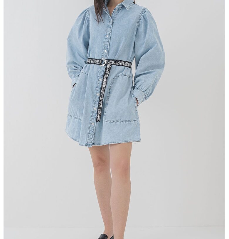 Къса разкроена рокля от деним KARL LAGERFELD JEANS