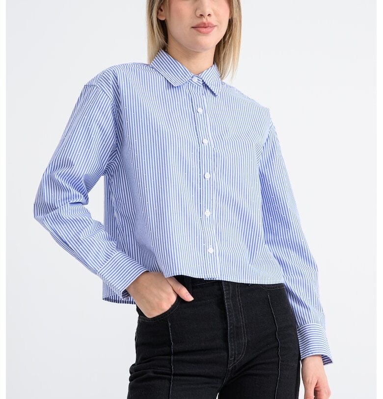 Къса раирана риза - Бял/Син Levis