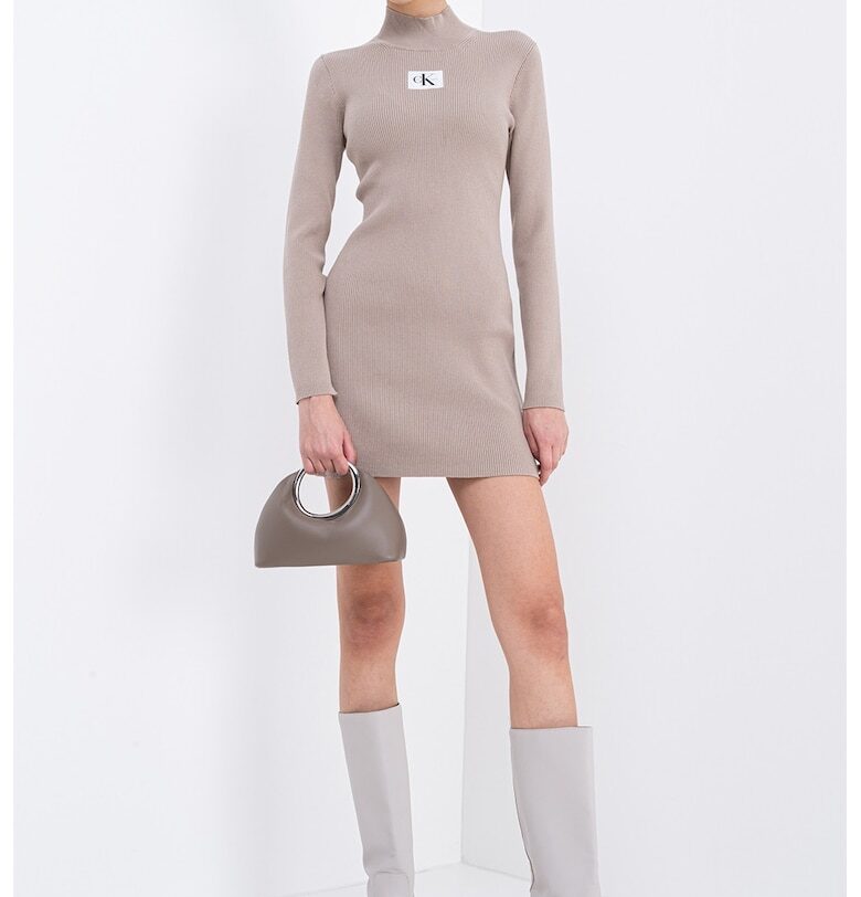 Къса рипсена рокля по тялото CALVIN KLEIN JEANS