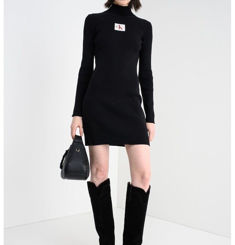 Къса рипсена рокля по тялото CALVIN KLEIN JEANS