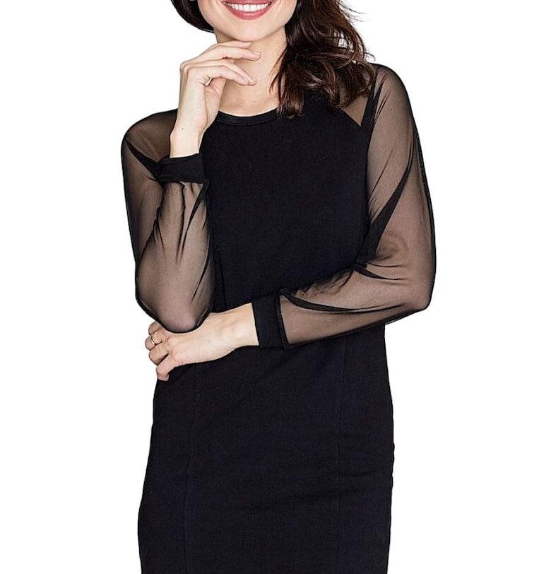 Къса рокля - Ленитиф - Памук/Еластан - Черна Lenitif