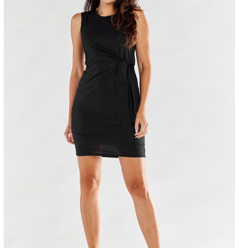 Къса рокля без ръкави - кръгла - полиестер A554 awama