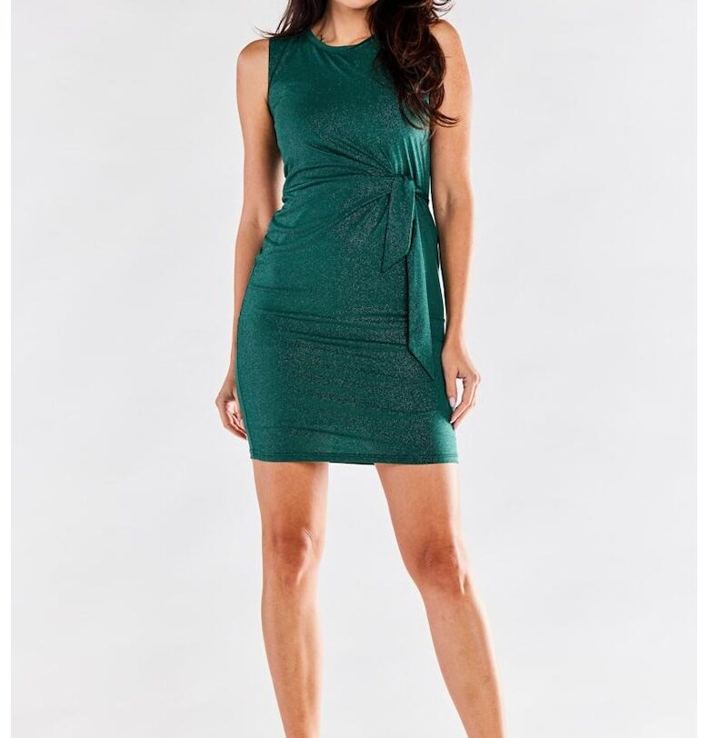 Къса рокля без ръкави - кръгла - полиестер A554 awama