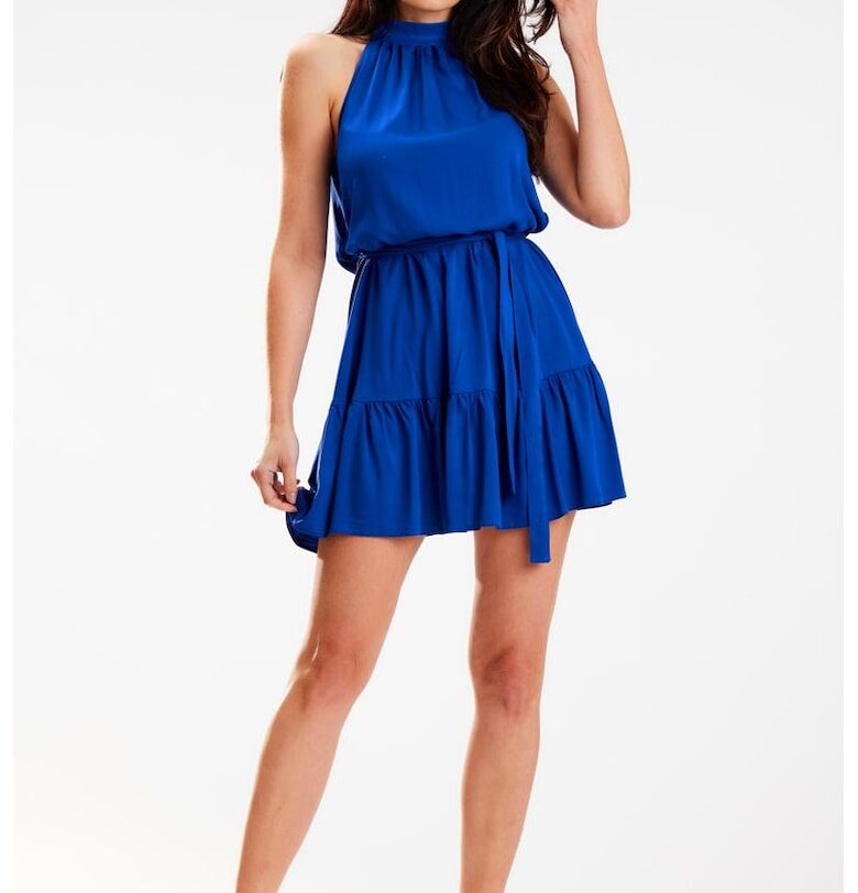 Къса рокля без ръкави тип халтер - ежедневна A580 awama