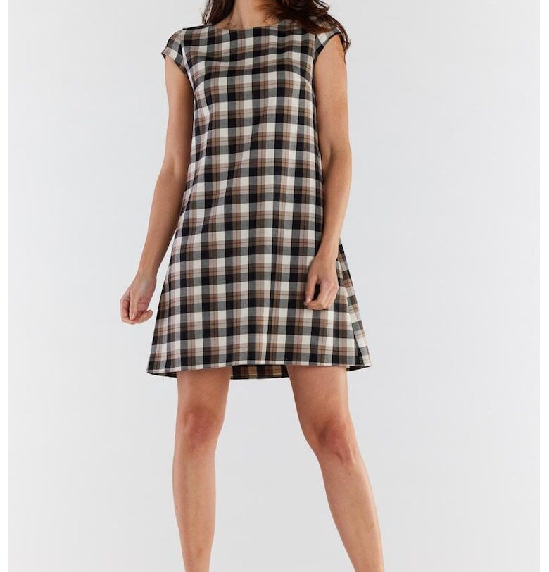 Къса рокля на карета с къс ръкав A490 awama