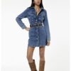 Къса рокля-риза от деним с дълги ръкави KOTON