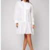 Къса рокля-риза с бродерия - Бял 13139 uFIT