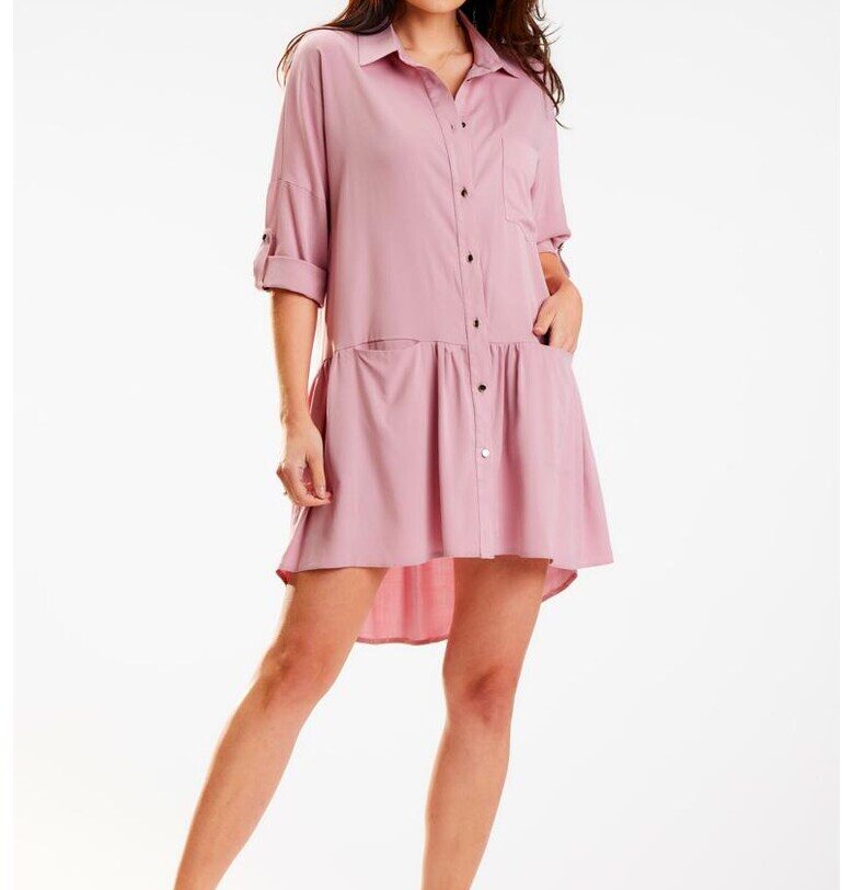 Къса рокля с дълъг ръкав - Asimetric A584 awama