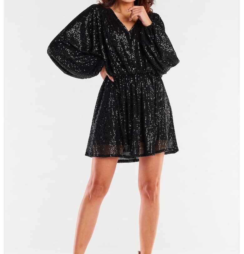 Къса рокля с дълъг ръкав - ежедневна A485 awama