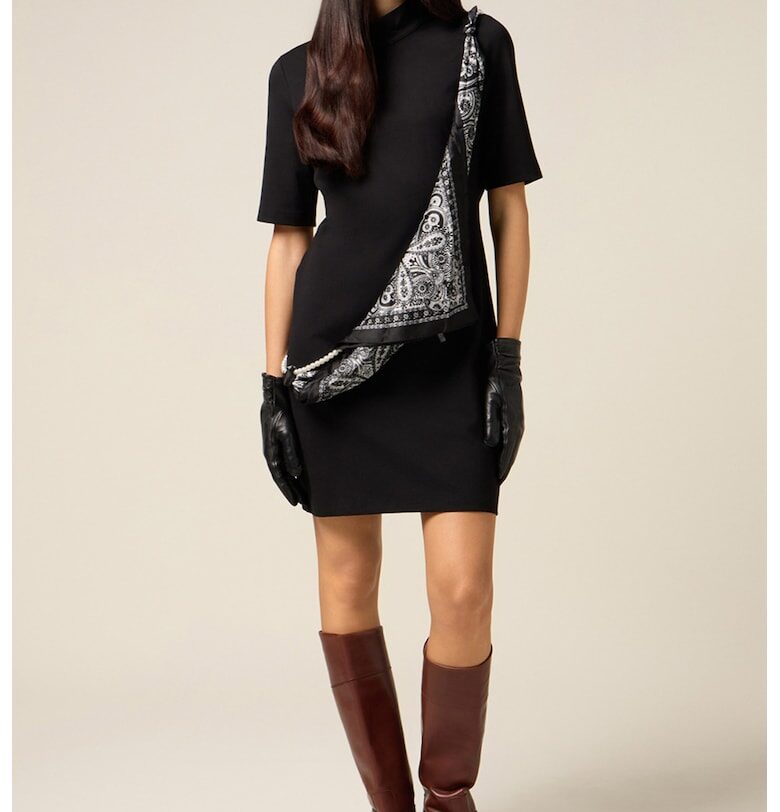 Къса рокля с къси ръкави Oltre