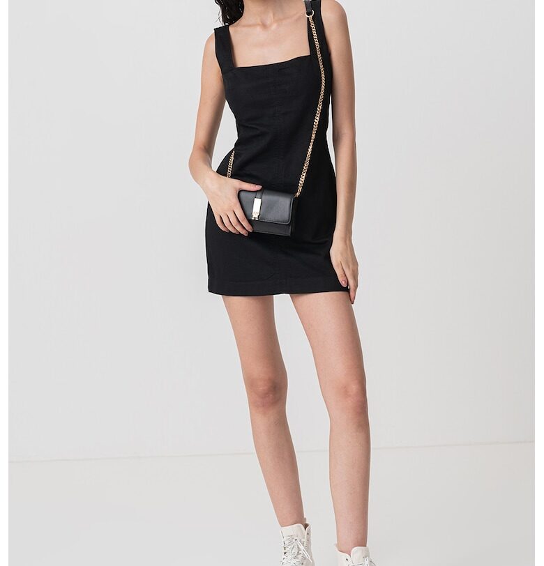 Къса рокля с лен и памук CALVIN KLEIN JEANS