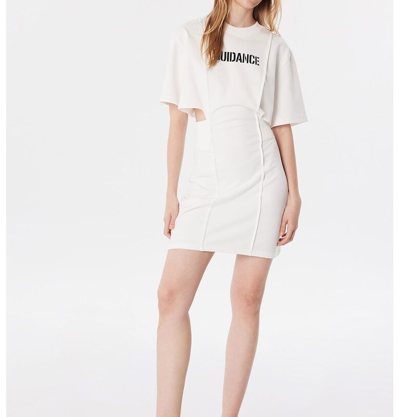 Къса рокля с надпис TWIST