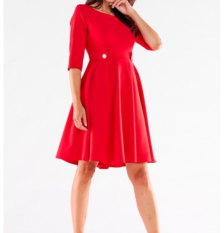 Къса рокля с три четвърти ръкав - Elegant A520 awama