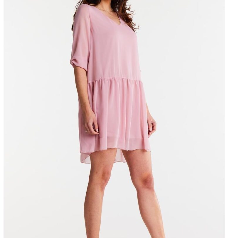 Къса рокля с три четвърти ръкави - ежедневна - в А А514 awama