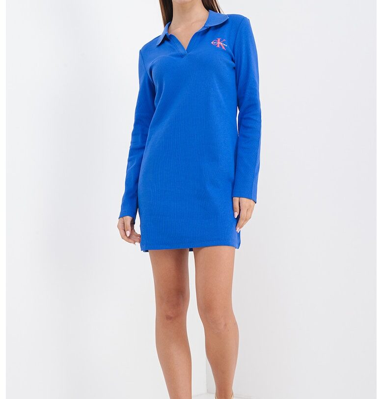 Къса рокля с яка и дълги ръкави CALVIN KLEIN JEANS