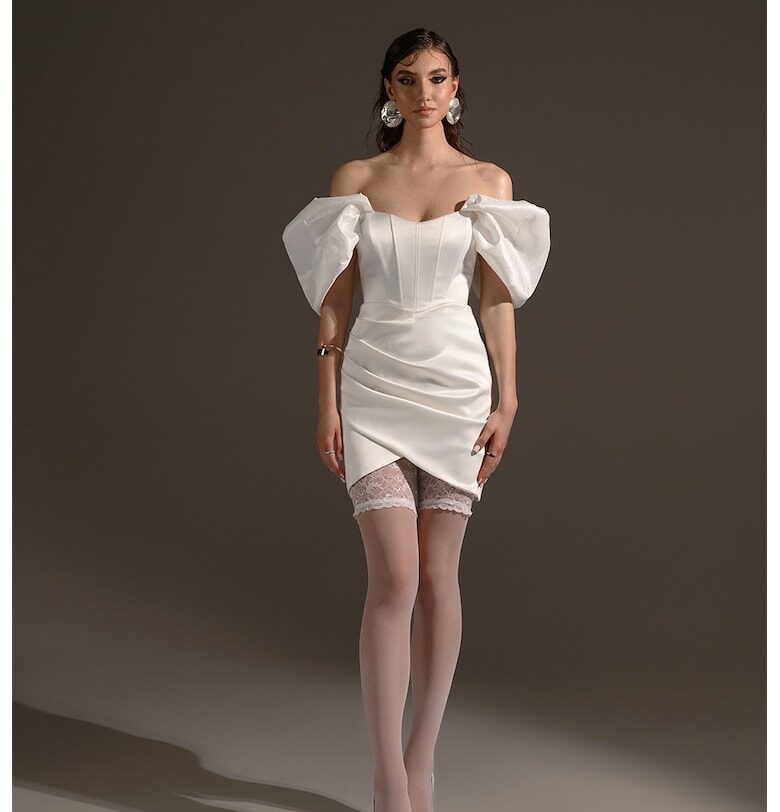 Къса рокля-сако със сатинирана яка Benedetto Atelier