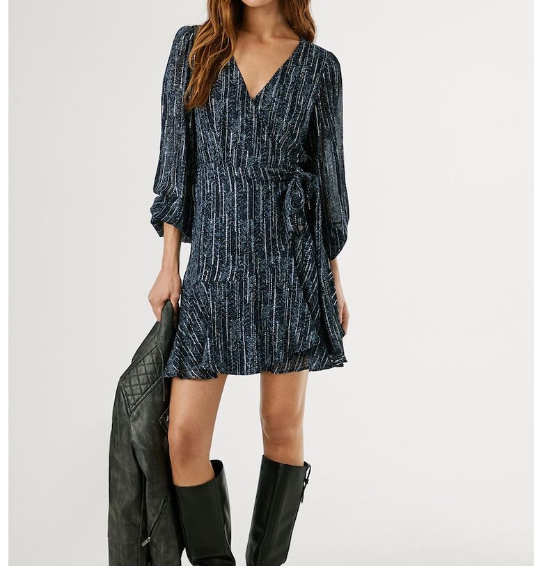 Къса рокля със застъпен дизайн Pepe Jeans London