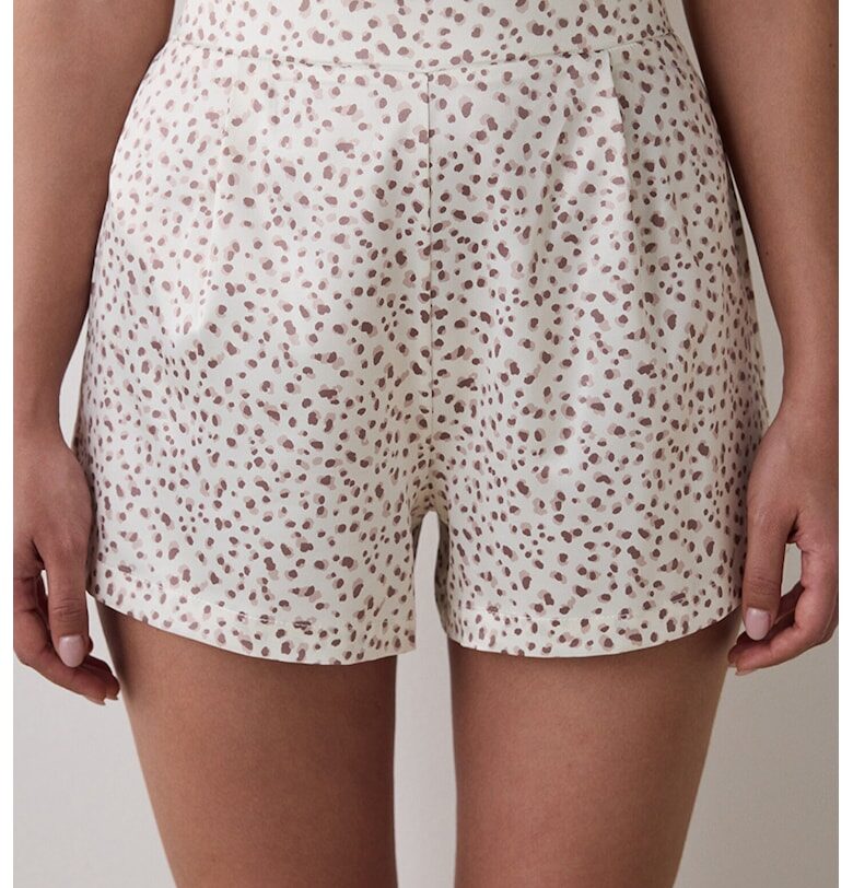 Къса санирана долна пижама - Бял/Кафяв Penti