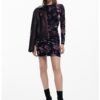 Къса флорална рокля с дълги ръкави DESIGUAL