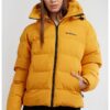 Късо ватирано зимно яке Amber с отделяща се качулка - Тъмножълт Fundango