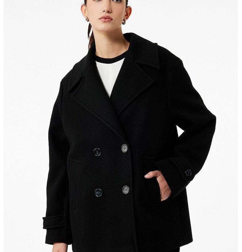 Късо двуредно сако - Черен KOTON