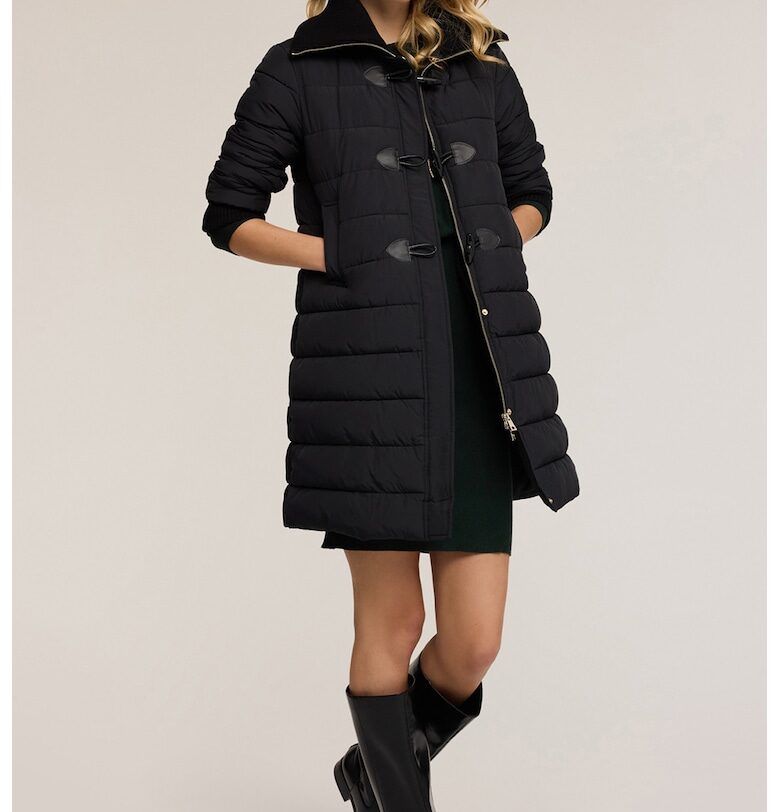 Късо зимно капитонирано яке - Черен Motivi