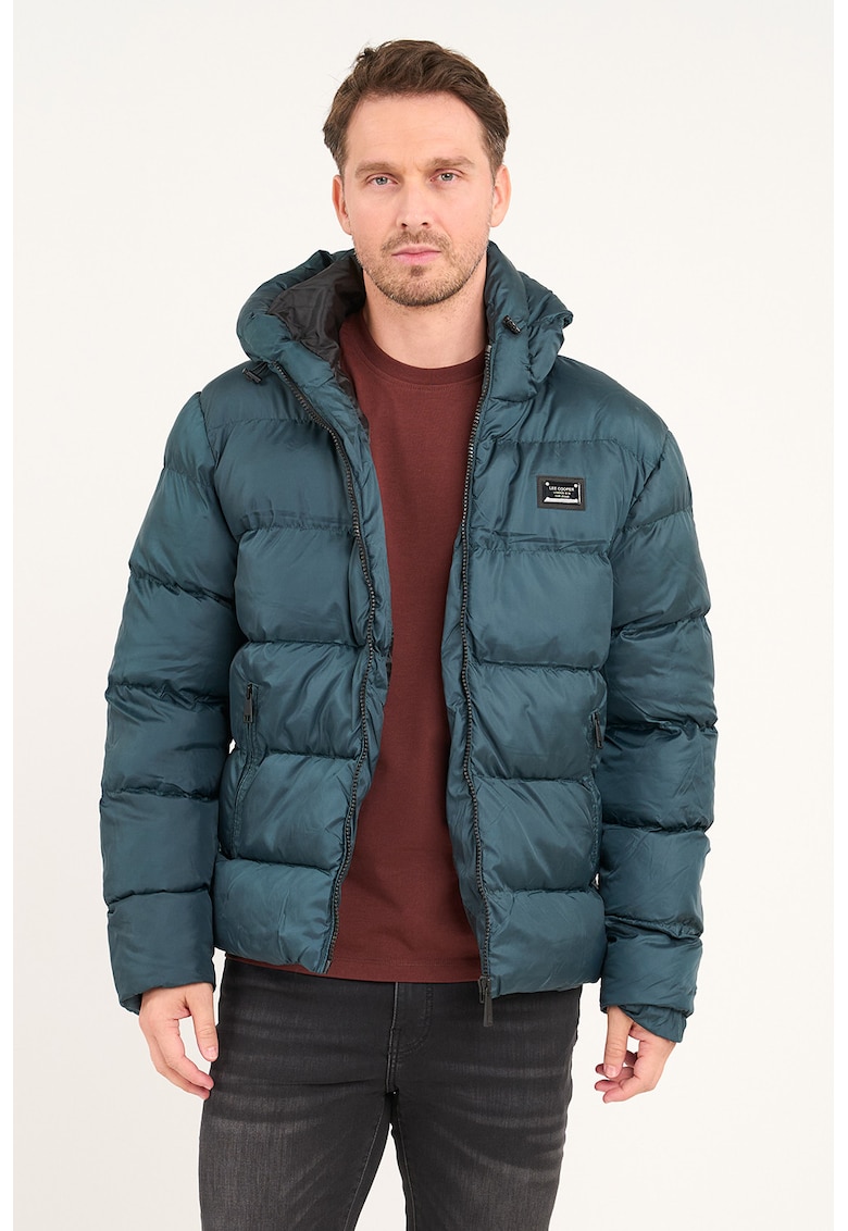 Късо зимно яке с джобове с цип - Петролно синьо Lee Cooper