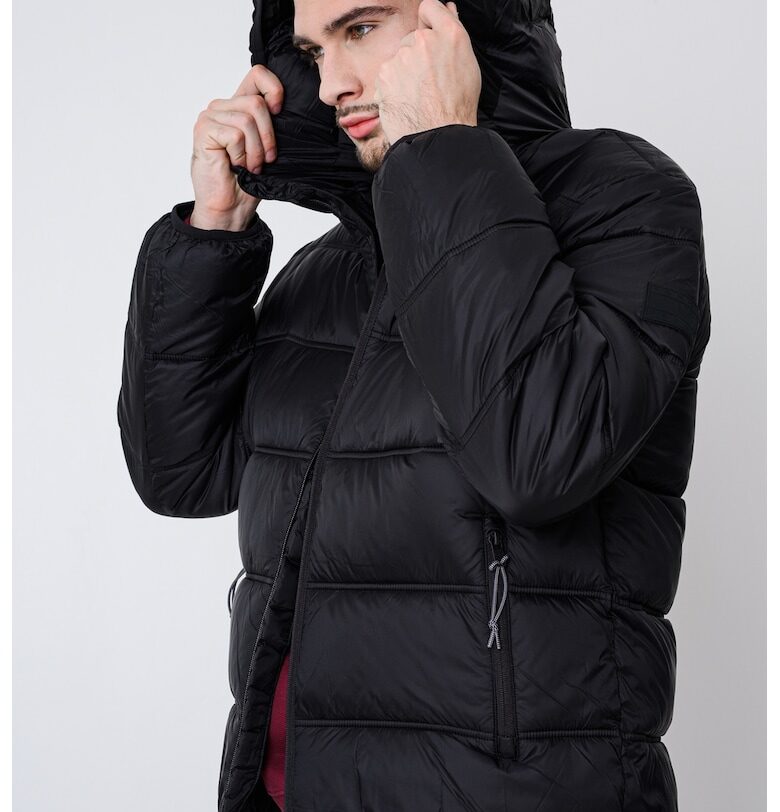 Късо капитонирано зимно яке с качулка Tommy Jeans