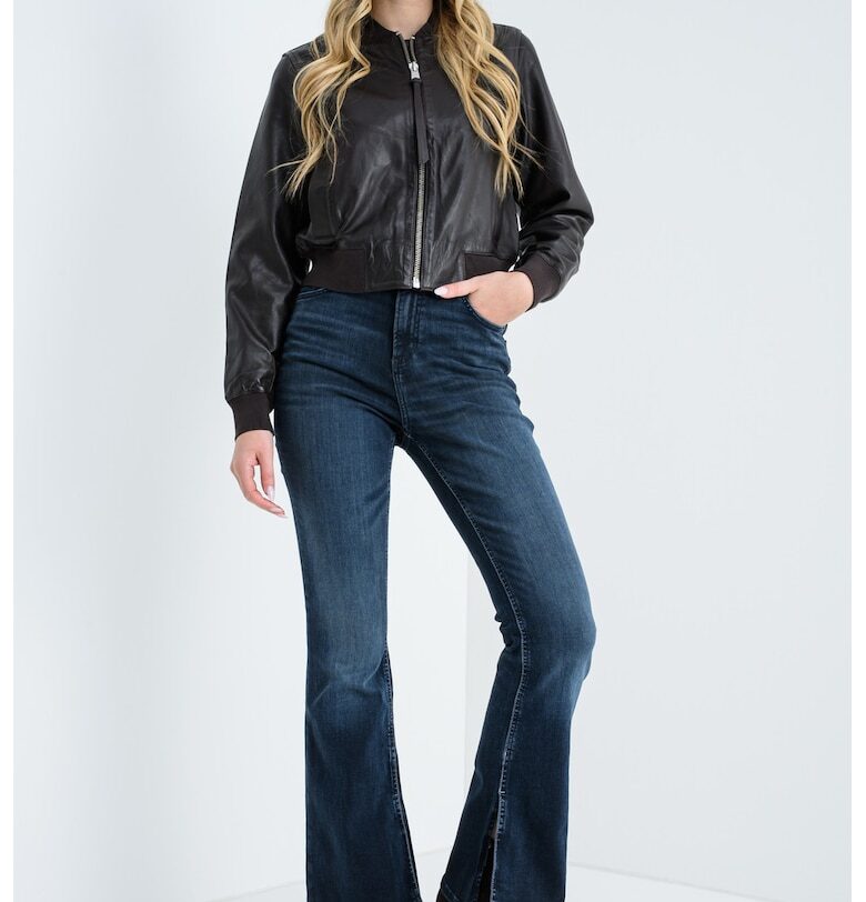 Късо кожено яке Orten - Тъмнокафяв AllSaints