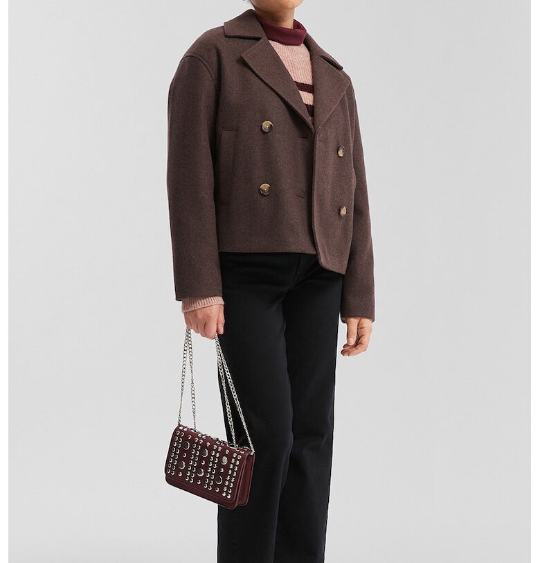 Късо палто - Тъмнокафяв QS