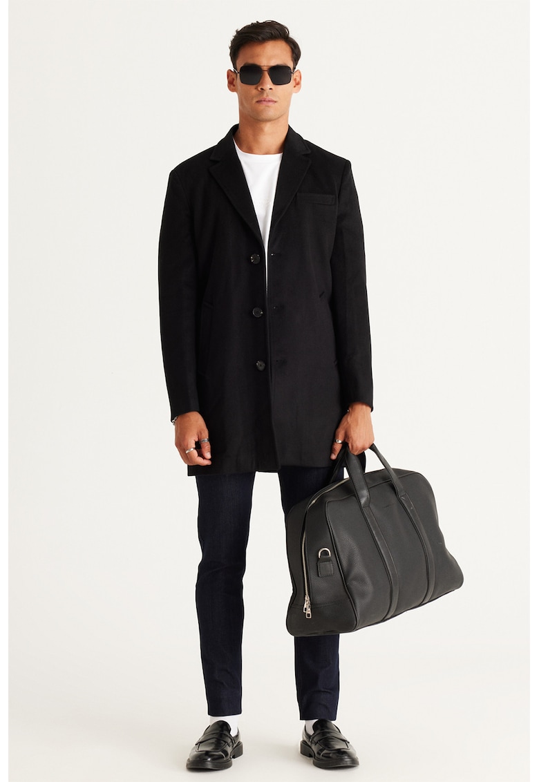 Късо палто с вълна - Черен ACCo