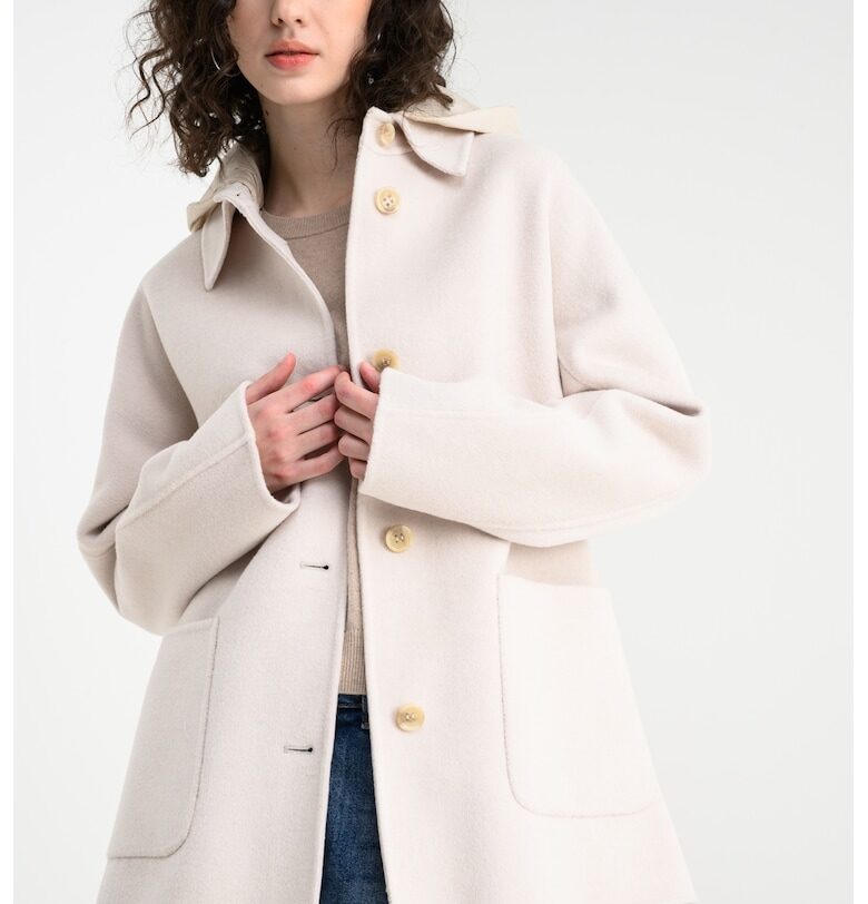 Късо палто с вълна Rawelle - Крем Geox