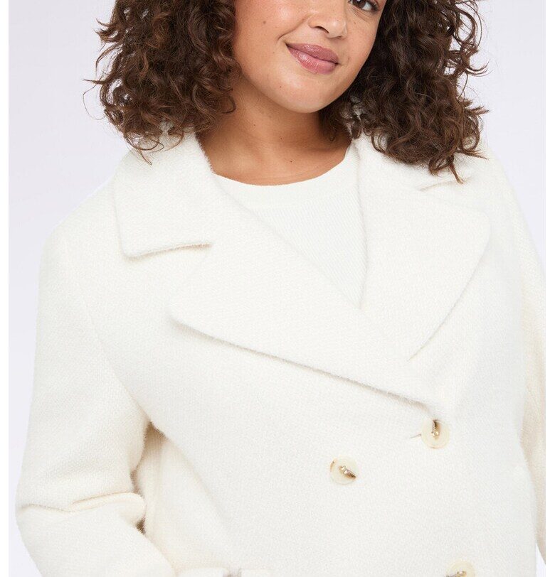 Късо палто с двуредно закопчаване - Бял Fiorella Rubino