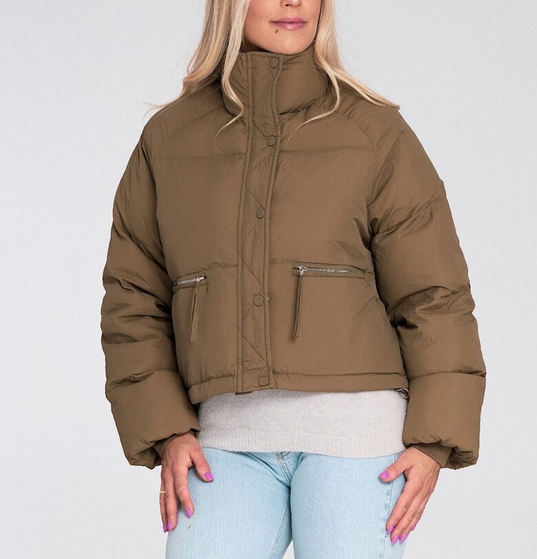 Късо яке -  капитонирано - бежово - полиестер - с висока яка Figl