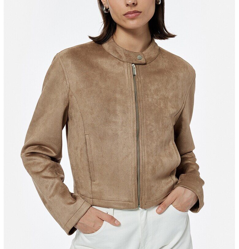 Късо яке от еко велур - Карамел KOTON