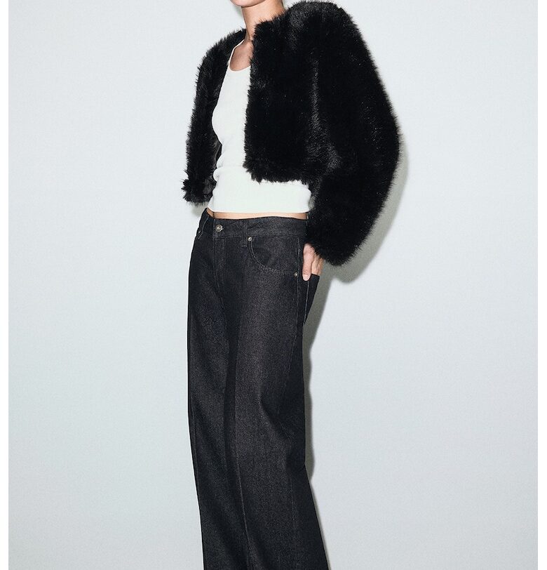 Късо яке от еко пух - Черен Mango