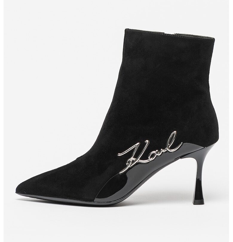 Лачени боти Sienna от кожа и велур Karl Lagerfeld