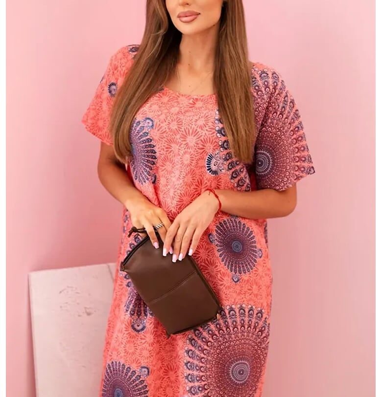 Лека миди рокля с къси ръкави - Един размер Kesi