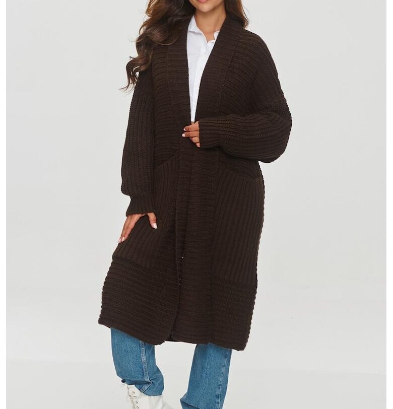 Лека плътна плетена жилетка - един размер Makadamia