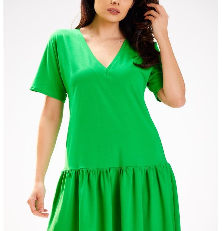 Лека рокля - с къси ръкави и волани InfiniteYou